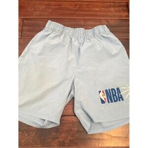 NBA womens Light Blue Athletic Shorts medium basketball big logo L A17